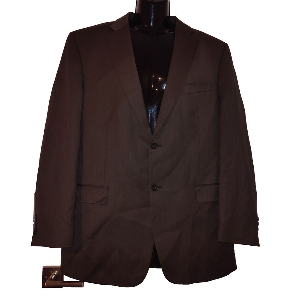Men’s Dark Brown Wool Blend Suit Jacket Size 44 BG16